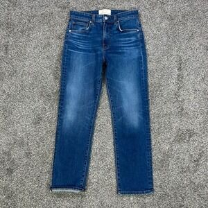 CQY Anthropologie Luxury Blue Denim Jeans Womens 26 Straight‎ Leg Fit USA Made